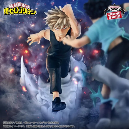 23cm Figurines BANDAI My Hero Academia | Figurines en PVC haute qualité représentant Bakugo Katsuki et Midoriya Izuku en mode combat. Parfaites pour les fans de l'anime et les collectionneurs