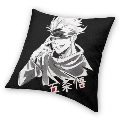 Jujutsu Kaisen Cushion Cover | Gojo Satoru Custom cushion cover with double-sided 3D printing of Gojo Satoru. Ideal for living room decoration, this cover brings a unique touch for anime and manga fans 