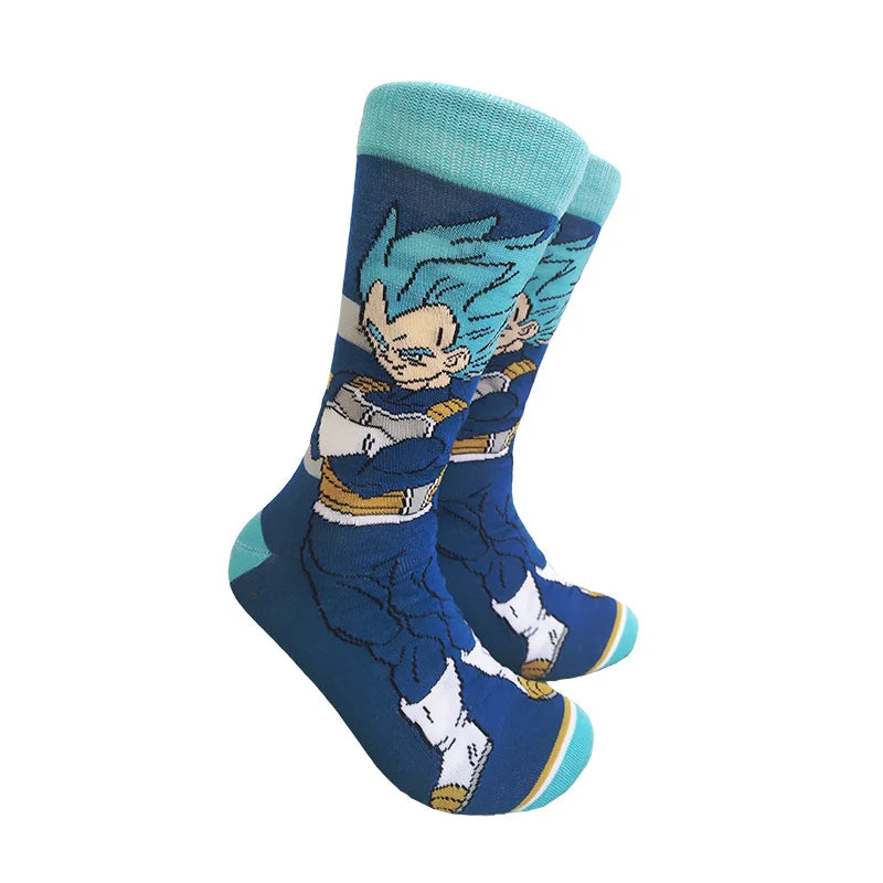 Chaussettes Dragon Ball  | Chaussettes en coton longues et respirantes avec imprimé des personnages de DBZ. Style hip-hop, idéales pour les amateurs de skateboard et les fans de Dragon Ball