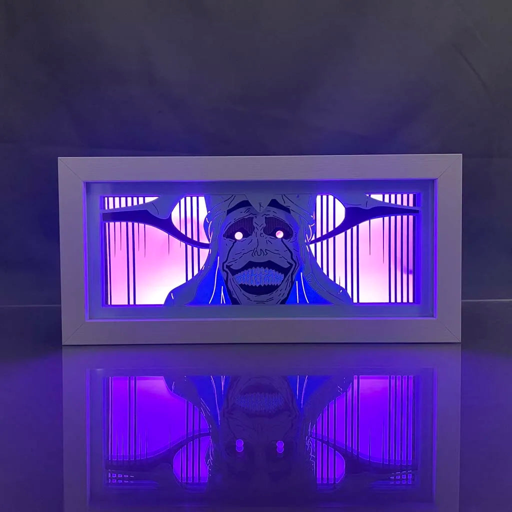 Caja de luz LED de nivelación individual | Caja de luz con recorte de papel que representa al Monarca de Solo Leveling. Ideal como decoración, juguete o regalo para niños y fanáticos del anime.