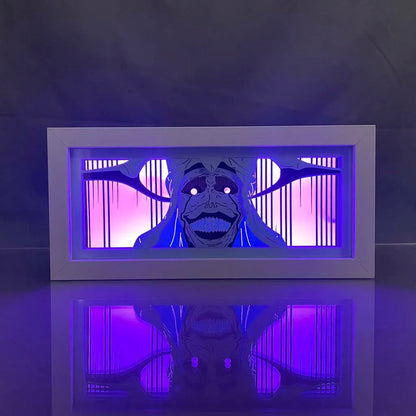 Caja de luz LED de nivelación individual | Caja de luz con recorte de papel que representa al Monarca de Solo Leveling. Ideal como decoración, juguete o regalo para niños y fanáticos del anime.