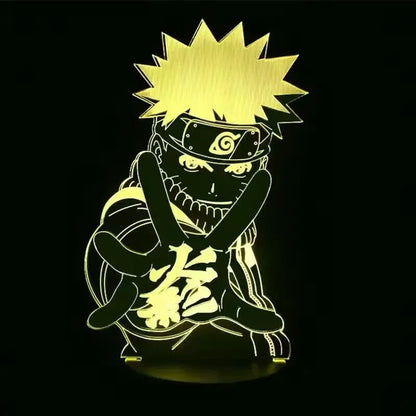 18*10cm Veilleuse LED 3D Naruto en acrylique sur support, décoration pour chambre, cadeau d'anniversaire idéal pour les fans de Naruto