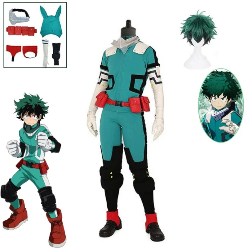 Devenez le héros de la soirée avec ce costume de Midoriya Izuku (Deku) de My Hero Academia. Parfait pour Halloween, les carnavals ou toute fête cosplay, ce set unisexe vous permettra de revêtir l'armure de l'un des héros les plus populaires de l'anime