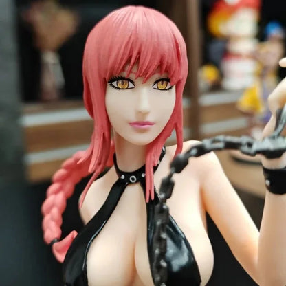 28cm Statue GK Chainsaw Man | Makima en Tenue Sexy, modèle détaillé avec Pochita, parfait pour les collectionneurs et fans d'anime. Idéal comme décoration ou cadeau