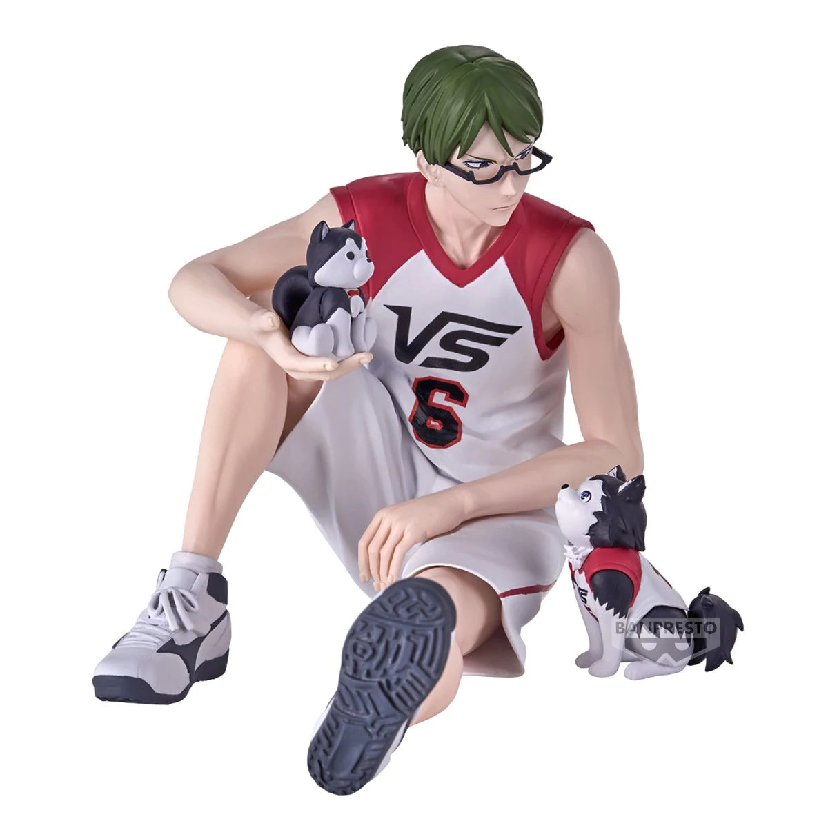 Figurines BANDAI BANPRESTO Kuroko's Basketball LAST GAME | Figurines d'anime de Kuroko, Kagami, Aomine, Akashi, Murasakibara, Kise et Midorima en position décontractée avec le chiot Kuro Junior. Idéal pour les fans et collectionneurs