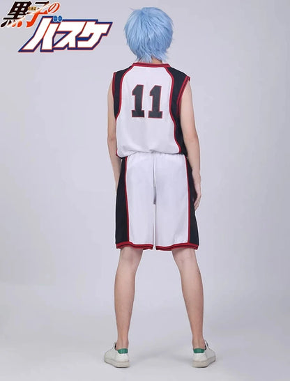 Ensemble Maillot et Short Kuroko no Basket Seirin | Uniforme de basket Seirin inspiré de l'équipe du duo iconique Kuroko Tetsuya (#11) et Kagami Taiga (#10). Ensemble comprenant un t-shirt et un short. Idéal pour le cosplay ou le sport