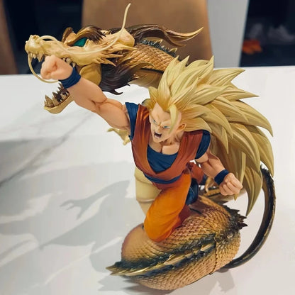 Figura de acción Dragon Ball de 20 cm | Goku Super Saiyan 3 Puño de Dragón. Modelo de coleccionista, ideal para fans y coleccionistas de Son Goku. 