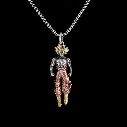 Collier Dragon Ball | Pendentif Super Saiyan Son Goku, Vegeta, Broly. Collier avec pendentif en alliage électroplaqué, parfait pour les fans de Dragon Ball Z. Idéal pour ajouter une touche otaku et tendance à vos tenues