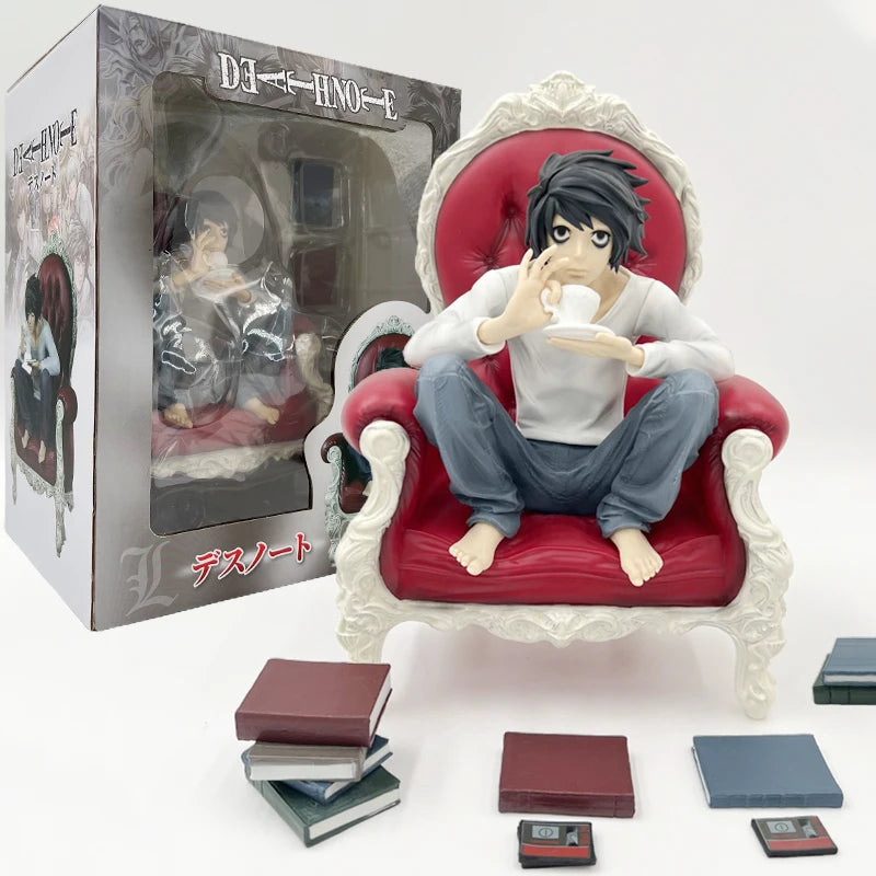 24cm Figurine Death Note | Figurine détaillée représentant L Lawliet dans une scène iconique de Death Note. Modèle GK de haute qualité, parfait pour les collectionneurs et les fans de l’anime. Idéale comme décoration ou cadeau