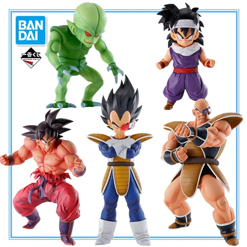 In Stock Bandai Original Anime Dragon Ball Ichiban Kuji Goku Saibaiman Nappa Gohan Vegeta Figures Collection Action Model Toys