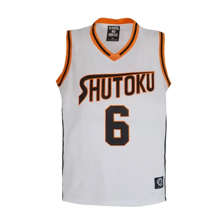 Cosplay de baloncesto del anime Kuroko | Uniforme escolar Shutoku: conjunto de camiseta número 6 de Midorima Shintaro. Incluye camiseta deportiva y pantalón corto. Ideal para cosplay, fanáticos del anime o actividades deportivas.