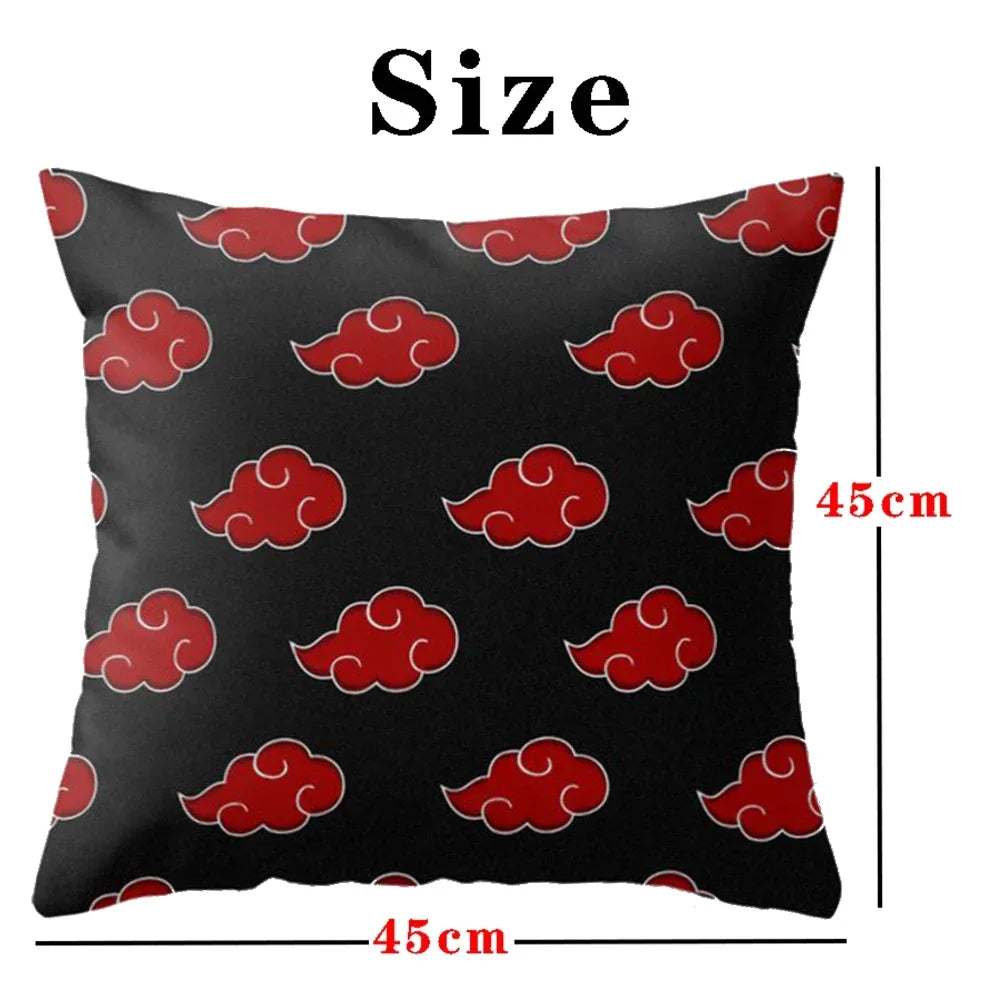 Housse de coussin imprimée Naruto : motif Nuage Rouge Uchiha Itachi, housse carrée pour canapé, décoration, jouet, cadeau