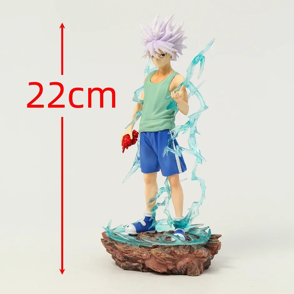 22cm Figurine Hunter X Hunter | Cette figurine de Killua Zoldyck, personnage emblématique de l'anime Hunter x Hunter, est un modèle de collection détaillé et parfait pour les fans