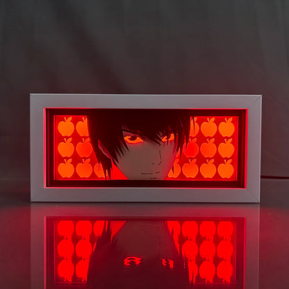 Lampe LED 3D Death Note | Lampe de nuit représentant Light Yagami et L, avec une lumière LED intégrée pour un éclairage décoratif. Parfaite pour la décoration de chambre ou comme cadeau pour les fans de l'anime