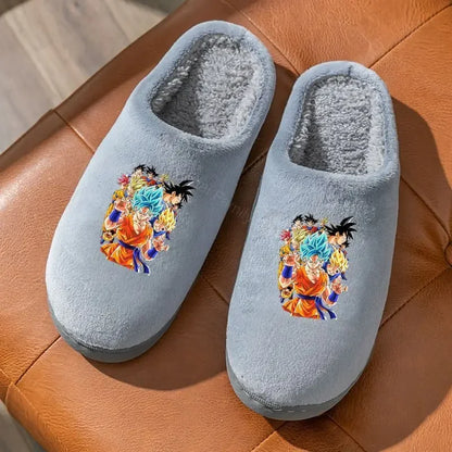 Chaussons en Peluche Dragon Ball | Chaussons en peluche inspirés de Son Goku, parfaits pour l'hiver. Conçus en coton épais et doux, avec une semelle antidérapante et une doublure chaude pour un confort optimal. Idéaux pour les fans d'anime