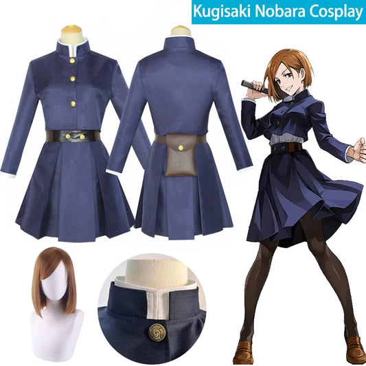 Costume Cosplay Jujutsu Kaisen Kugisaki Nobara Tenue complète de cosplay pour femmes, inspirée de Kugisaki Nobara dans Jujutsu Kaisen. Comprend la robe uniforme avec détails fidèles, idéale pour conventions, fêtes ou collection