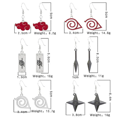 Boucles d'oreilles pendantes Naruto Sharingan Akatsuki, accessoires de cosplay, parfaites pour fêtes, cadeau pour hommes et femmes