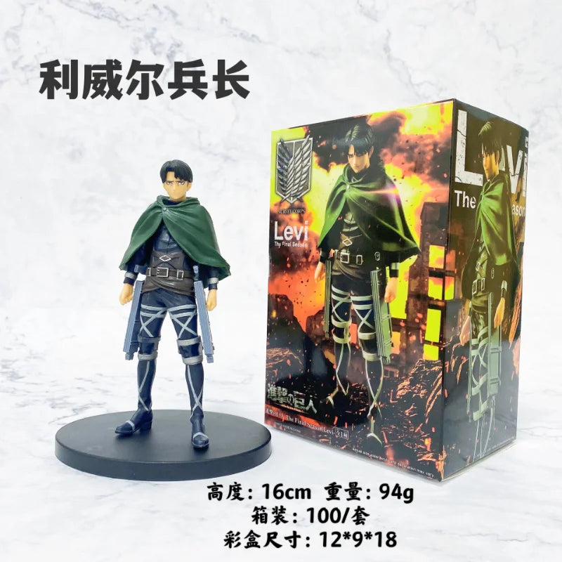 16cm Figurines Attack on Titan | Figurines de collection représentant Eren, Mikasa et Levi de Attack on Titan. Idéal pour les fans et les collectionneurs, ces modèles détaillés apportent l'univers de l'anime dans votre espace