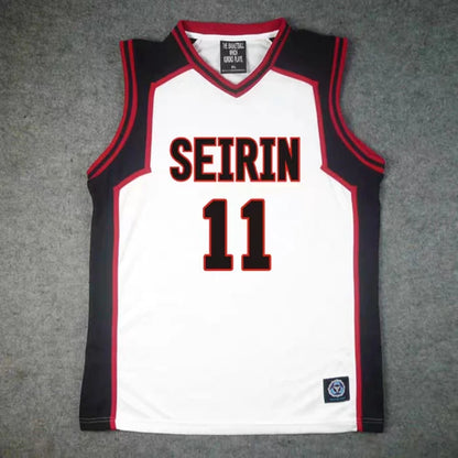 Ensemble Maillot et Short Kuroko no Basket Seirin | Uniforme de basket Seirin inspiré de l'équipe du duo iconique Kuroko Tetsuya (#11) et Kagami Taiga (#10). Ensemble comprenant un t-shirt et un short. Idéal pour le cosplay ou le sport