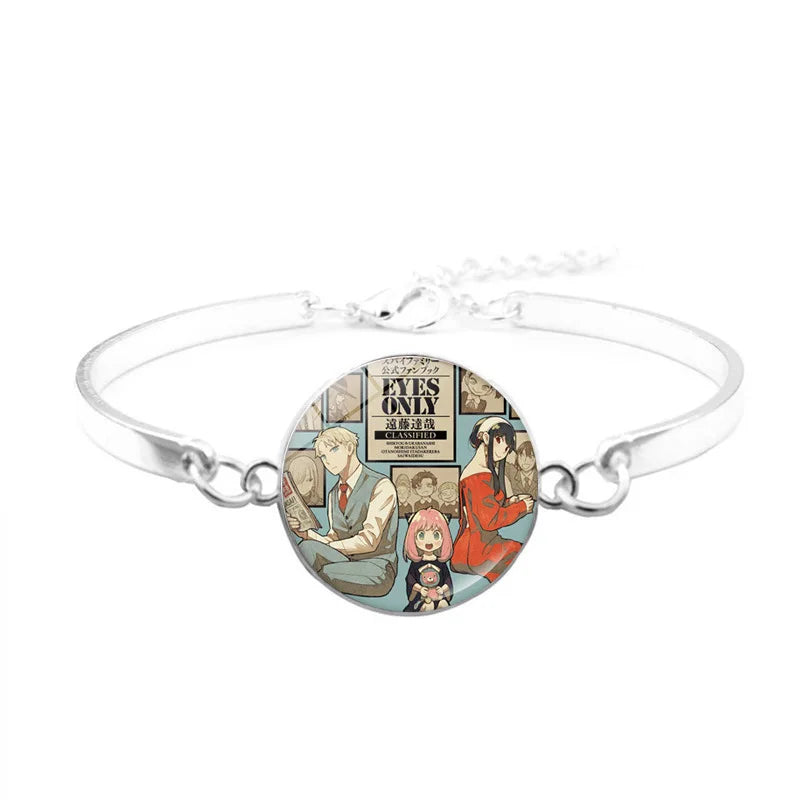 Pulsera ESPÍA×FAMILIAR | Pulsera de aleación inspirada en los personajes de Anya, Yor y Crepúsculo. La pulsera es ideal para los fans del anime, perfecta como accesorio de cosplay o como regalo. 