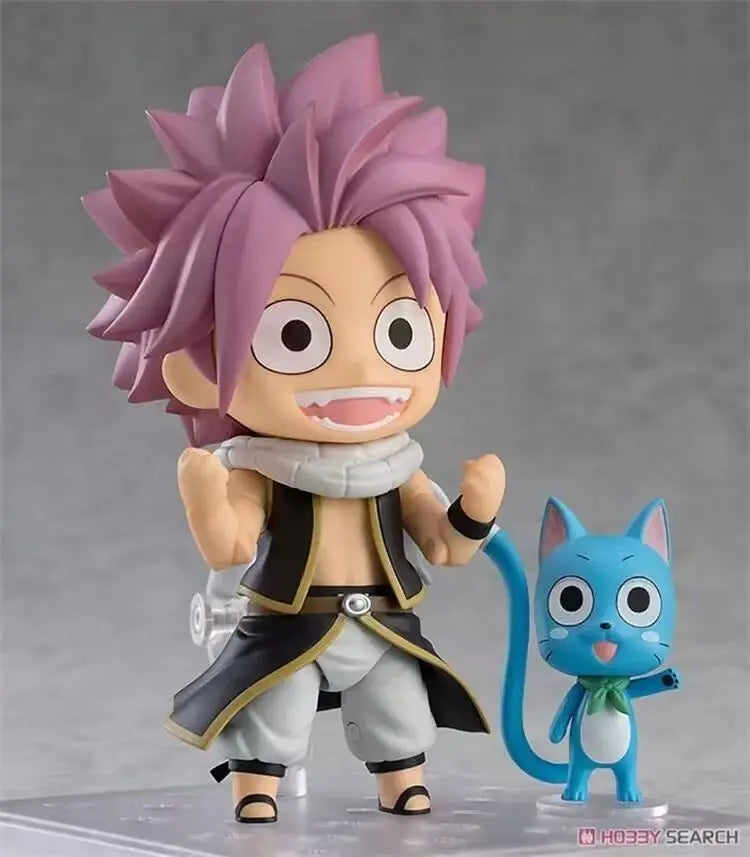 10cm Figurine Fairy Tail | Figurine articulée de Natsu Dragnir (E.N.D.) et Happy en PVC. Idéal pour les collectionneurs et comme cadeau de Noël