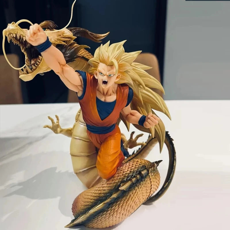 Figura de acción Dragon Ball de 20 cm | Goku Super Saiyan 3 Puño de Dragón. Modelo de coleccionista, ideal para fans y coleccionistas de Son Goku. 