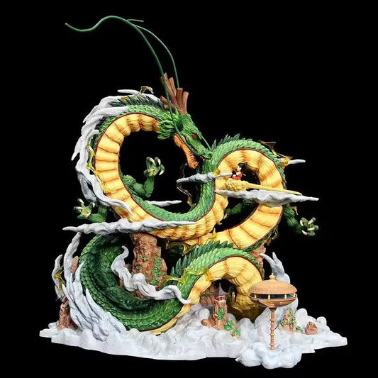 Figura Dragon Ball 30cm | Shenron con Kid Goku en su nube mágica. ¡Un modelo coleccionable poco común y detallado, imprescindible para los fanáticos de DBZ! 