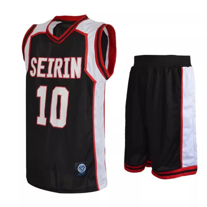 Ensemble Maillot et Short Kuroko no Basket Seirin | Uniforme de basket Seirin inspiré de l'équipe du duo iconique Kuroko Tetsuya (#11) et Kagami Taiga (#10). Ensemble comprenant un t-shirt et un short. Idéal pour le cosplay ou le sport