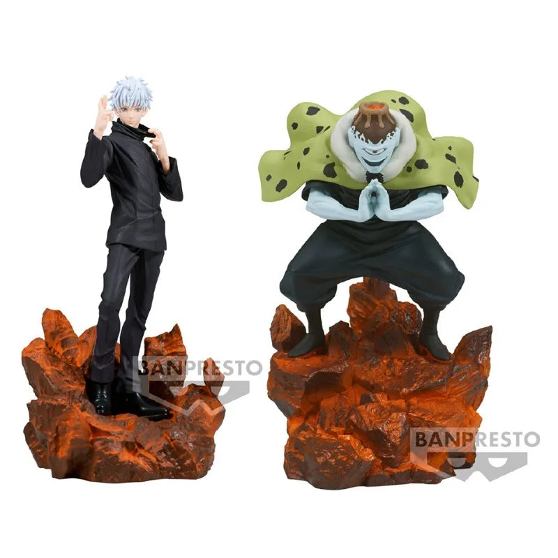 24cm Figurines originales Genuine Banpresto Jujutsu Kaisen | Figurines en PVC représentant Gojo Satoru et Jogo. Parfaites pour les collectionneurs d'anime et les fans de Jujutsu Kaisen. Excellent choix de cadeau ou pour compléter une collection