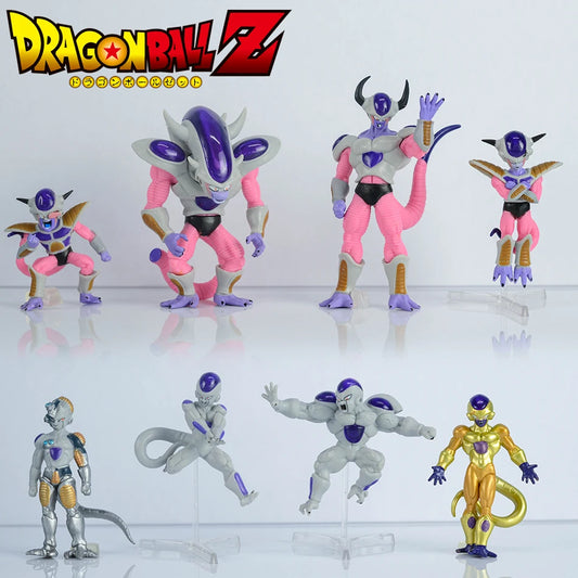 Conjunto de 8 figuras de Freezer | Dragon Ball Z: Colección de figuritas que representan las diferentes transformaciones de Freezer. Perfecto para fans y coleccionistas. 