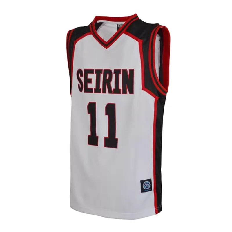 Ensemble Maillot et Short Kuroko no Basket Seirin | Uniforme de basket Seirin inspiré de l'équipe du duo iconique Kuroko Tetsuya (#11) et Kagami Taiga (#10). Ensemble comprenant un t-shirt et un short. Idéal pour le cosplay ou le sport