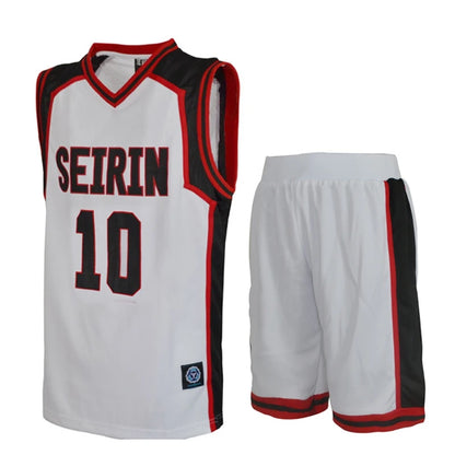 Ensemble Maillot et Short Kuroko no Basket Seirin | Uniforme de basket Seirin inspiré de l'équipe du duo iconique Kuroko Tetsuya (#11) et Kagami Taiga (#10). Ensemble comprenant un t-shirt et un short. Idéal pour le cosplay ou le sport