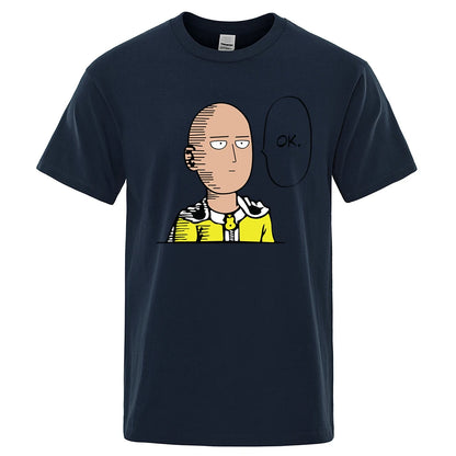 One Punch Man Oversized T-Shirt | Soft cotton t-shirt with One Punch Man "OK" print. Casual hip-hop design, perfect for summer. Ideal for anime fans