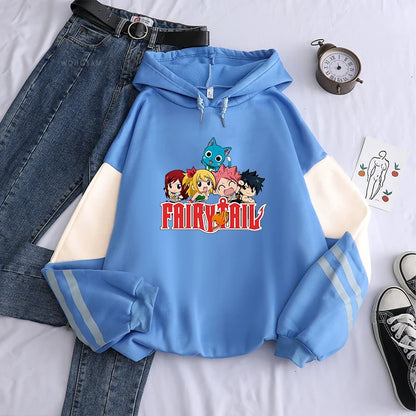 Fairy Tail Japan Anime Harajuku Hoodies Winter Casual Pullover Happy/Natsu Dragneel/Gray Fullbuster Manga Long Sleeve Sweatshirt