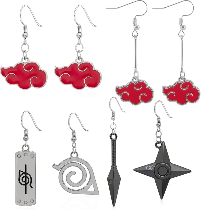 Boucles d'oreilles pendantes Naruto Sharingan Akatsuki, accessoires de cosplay, parfaites pour fêtes, cadeau pour hommes et femmes