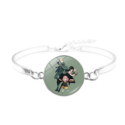 Pulsera ESPÍA×FAMILIAR | Pulsera de aleación inspirada en los personajes de Anya, Yor y Crepúsculo. La pulsera es ideal para los fans del anime, perfecta como accesorio de cosplay o como regalo. 