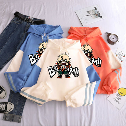 Sweat à Capuche My Hero Academia | Sweat graphique unisexe avec impression Bakugo, style décontracté et oversized. Parfait pour les fans d'anime et le streetwear Harajuku