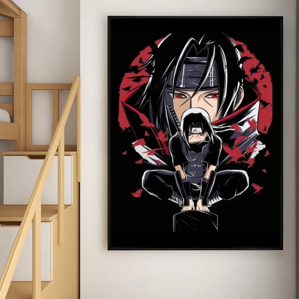 Poster sans cadre Uchiha Itachi impression sur papier, décoration murale pour salon, chambre, entrée, bar ou café