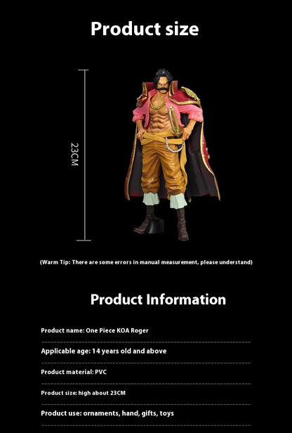 23cm Figurine One Piece | Figurine Gol D. Roger de One Piece, de la série GK Haute Qualité. Modèle de décoration de bureau, cette statue en PVC est un excellent objet de collection et un cadeau parfait pour les fans de l’univers de One Piece