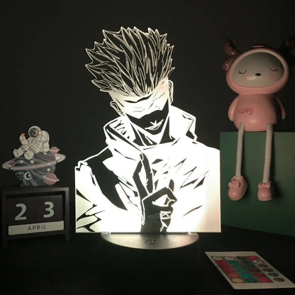 Jujutsu Kaisen LED Night Light with Acrylic Figures. Perfect for kids or anime fans, this lamp is ideal as a birthday gift 