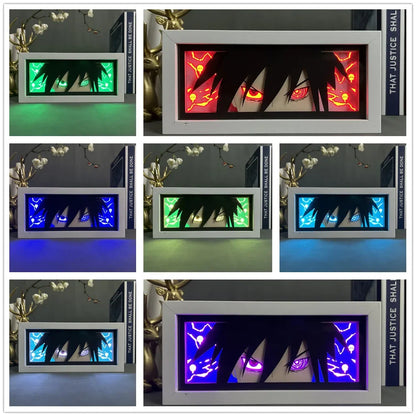 Cadre Lumineux LED 3D Naruto, découpe en papier, parfaite pour la décoration de chambre ou comme cadeau d'anniversaire