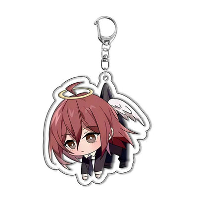 Pendentif représentant des personnages de l'anime Chainsaw Man, idéal pour décorer sacs et clés. Parfait comme cadeau de cosplay ou pour les fans. Un accessoire pratique et stylé à offrir ou à collectionner