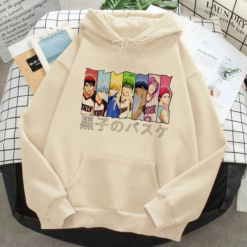 Sweat à capuche Kuroko no Basket | Style streetwear graphique Y2K, inspiré de la mode Kpop. Confortable, esthétique et idéal pour hommes/femmes et fans d'anime