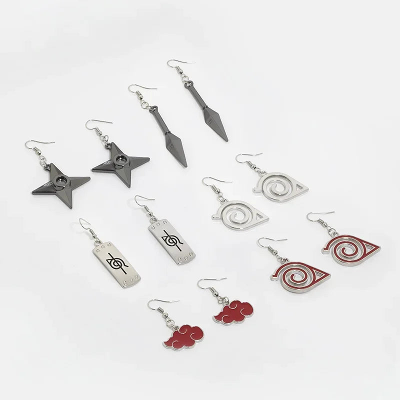 Boucles d'oreilles pendantes Naruto Sharingan Akatsuki, accessoires de cosplay, parfaites pour fêtes, cadeau pour hommes et femmes