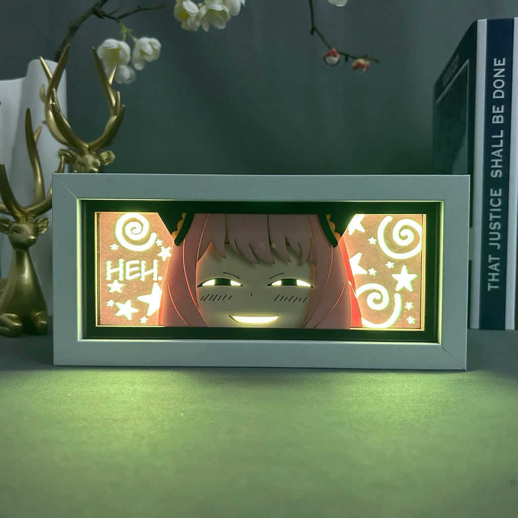 Lámpara LED 3D ESPÍA×FAMILIA | Lámpara de noche 3D SPY×FAMILY que representa a Anya Forger, con luz LED integrada para una iluminación suave y decorativa. Perfecto para decoración de habitaciones o como regalo para fanáticos del anime. 