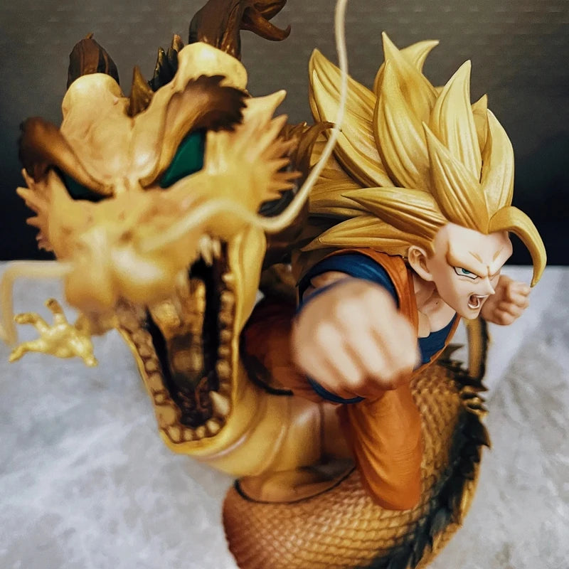 Figura de acción Dragon Ball de 20 cm | Goku Super Saiyan 3 Puño de Dragón. Modelo de coleccionista, ideal para fans y coleccionistas de Son Goku. 