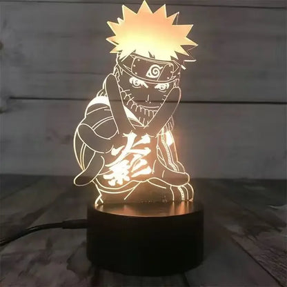 18*10cm Veilleuse LED 3D Naruto en acrylique sur support, décoration pour chambre, cadeau d'anniversaire idéal pour les fans de Naruto