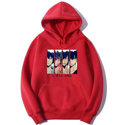 Solo Leveling Hoodie for Men and Women. This fleece pullover is perfect for fall and winter, a must-have for manga fans.