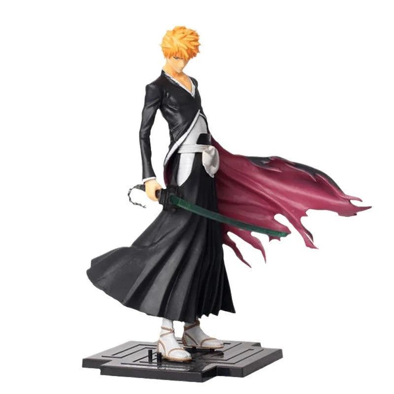 21cm Figurine Bleach | Découvrez cette figurine d'action de Kurosaki Ichigo fabriquée en PVC de haute qualité. Idéale pour décorer une pièce ou enrichir votre collection, cette statue représente le héros de Bleach dans une posture dynamique