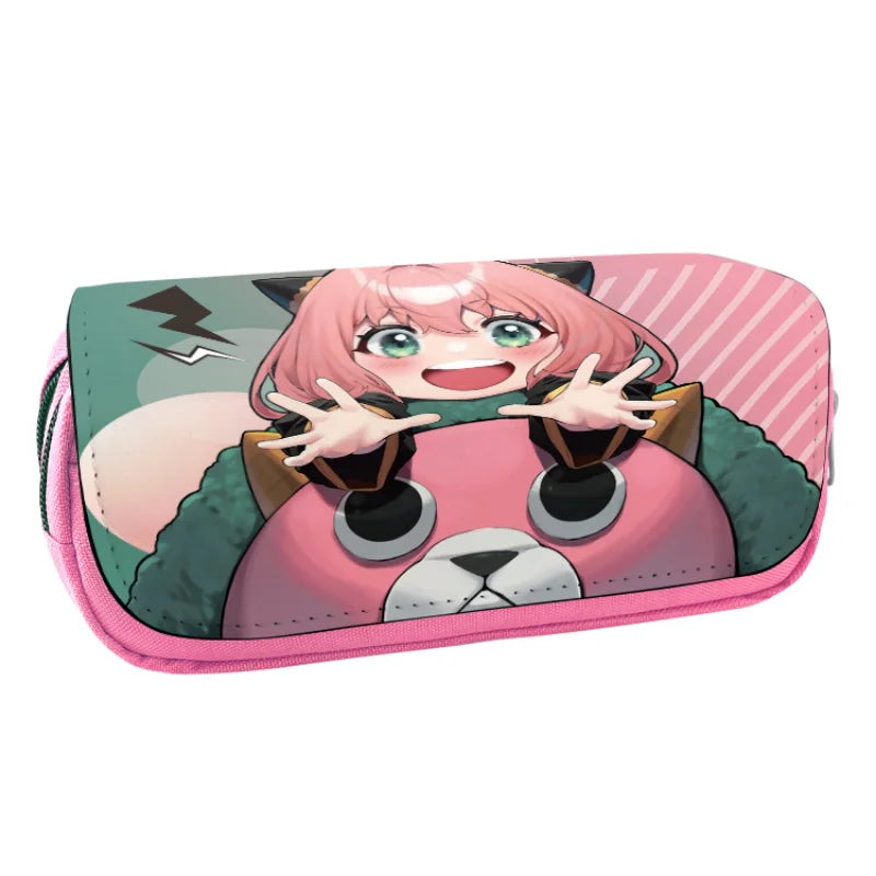 Trousse SPY×FAMILY | Grande trousse inspirée de Spy x Family, parfaite pour les fournitures scolaires et le maquillage. Conçue pour les étudiantes et les fans de l'anime, cette trousse kawaii est un excellent cadeau pratique et stylé